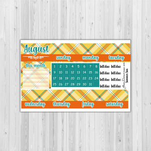 Big Happy Planner Monthly - Summer sun - plaid customizable monthly