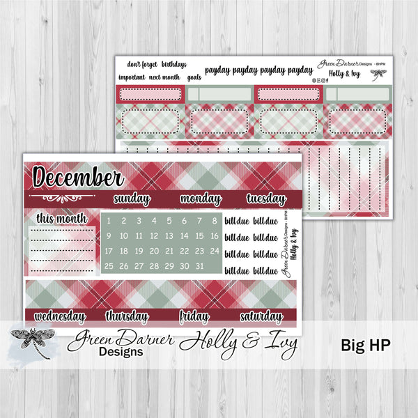 Load image into Gallery viewer, Big Happy Planner Monthly - Holly &amp; Ivy - plaid customizable monthly
