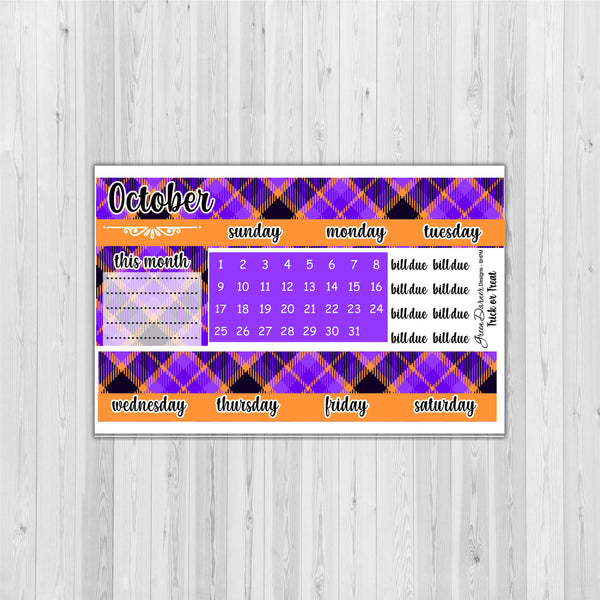 Load image into Gallery viewer, Big Happy Planner Monthly - Trick or Treat - plaid customizable monthly
