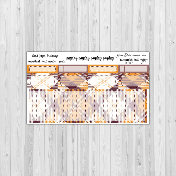 Load image into Gallery viewer, Big Happy Planner Monthly - Summer&#39;s End - plaid customizable monthly
