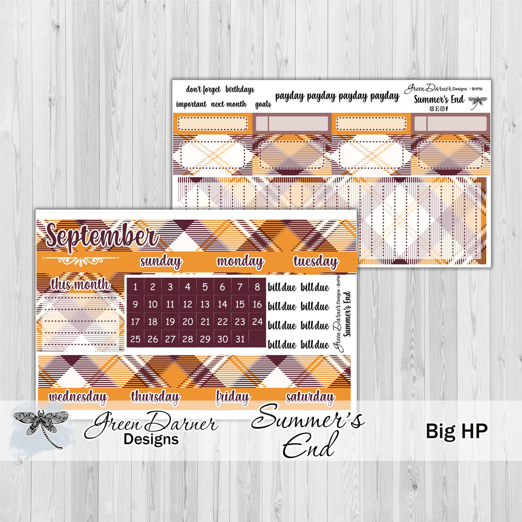 Big Happy Planner Monthly - Summer's End - plaid customizable monthly