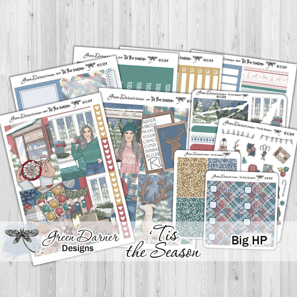 Load image into Gallery viewer, &#39;Tis the Season - Big Happy Planner weekly sticker kit
