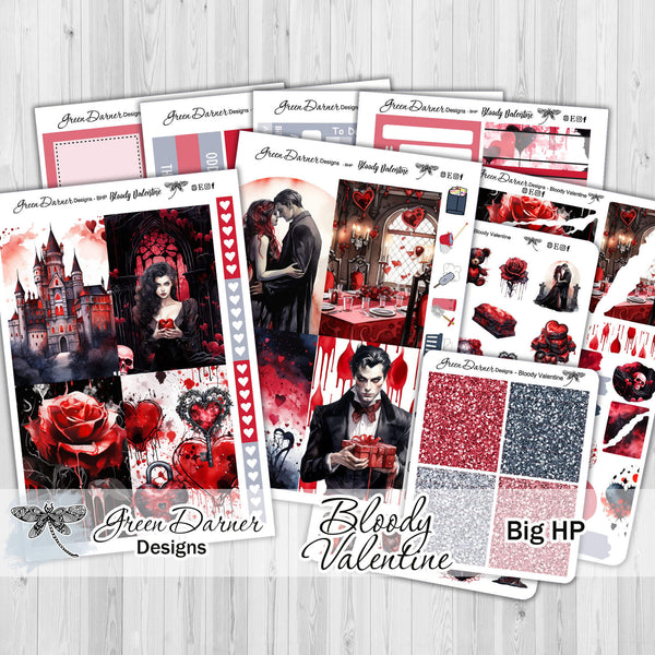 Load image into Gallery viewer, Bloody Valentine - Big Happy Planner weekly sticker kit
