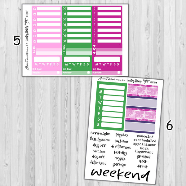 Load image into Gallery viewer, Healthy Habits - Big Happy Planner weekly sticker kit

