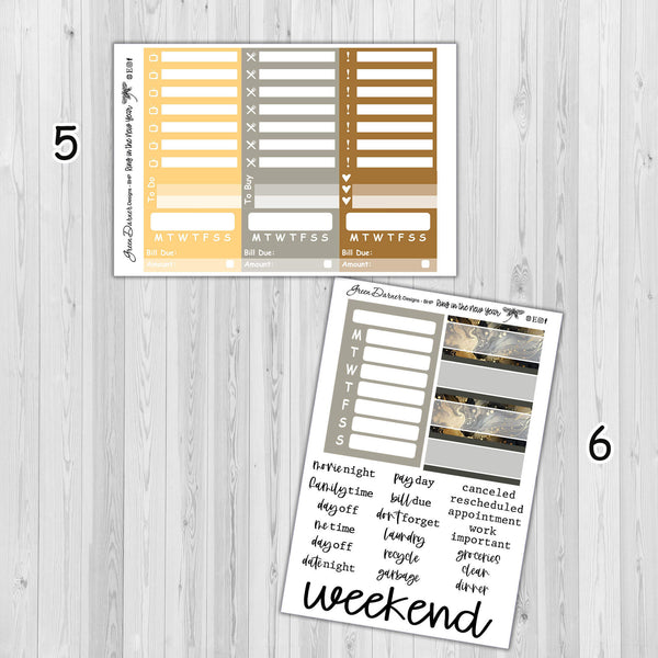Load image into Gallery viewer, Ring in the New Year - Big Happy Planner weekly sticker kit
