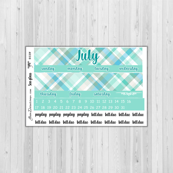 Load image into Gallery viewer, Erin Condern Planner Monthly - Sea Glass plaid - customizable monthly

