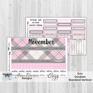 Erin Condren Planner Monthly - Cozy - plaid customizable monthly