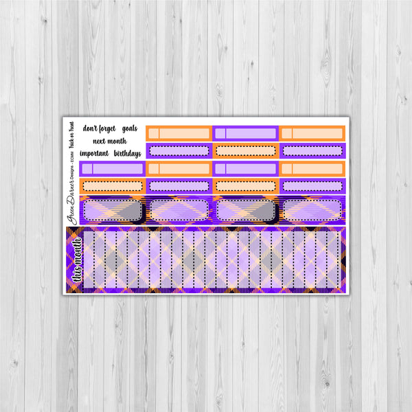 Load image into Gallery viewer, Erin Condren Planner Monthly - Trick or Treat - plaid customizable monthly
