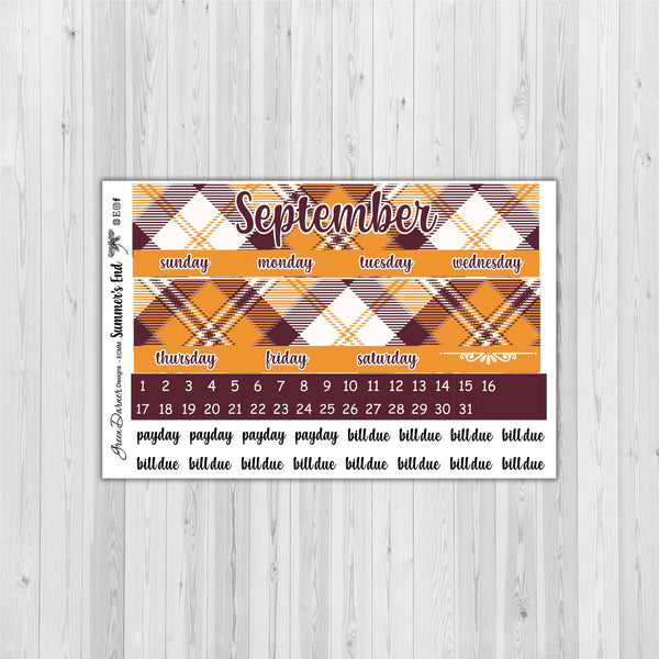 Load image into Gallery viewer, Erin Condren Planner Monthly - Summer&#39;s End - plaid customizable monthly
