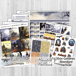 Haunted Hallows - standard vertical/Erin Condren weekly planner sticker kit