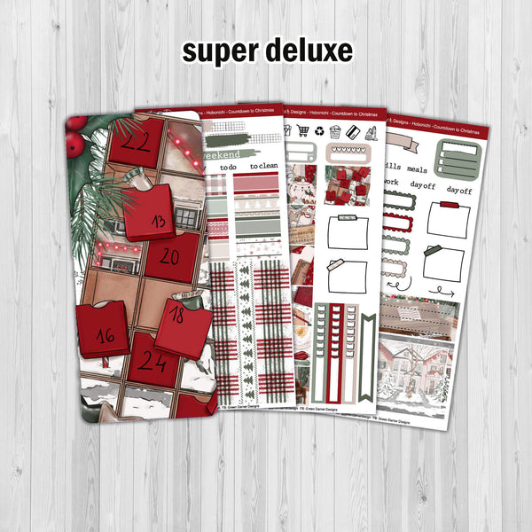 Load image into Gallery viewer, Countdown to Christmas - Hobonichi Weeks weekly sticker kit
