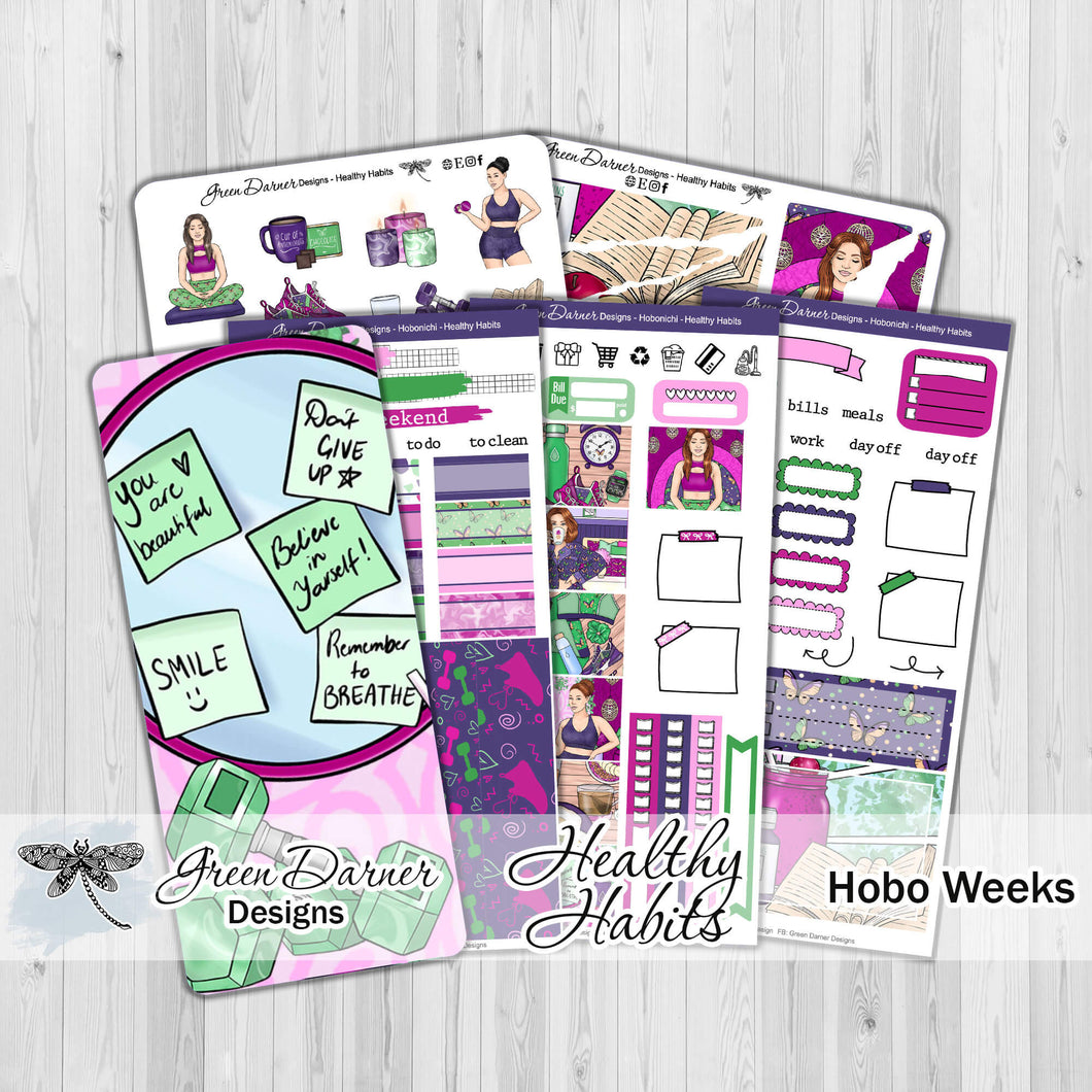 Healthy Habits - Hobonichi Weeks weekly sticker kit