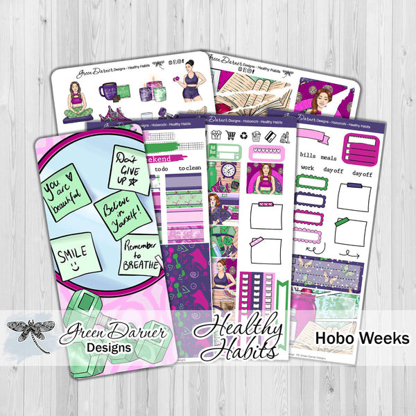 Load image into Gallery viewer, Healthy Habits - Hobonichi Weeks weekly sticker kit
