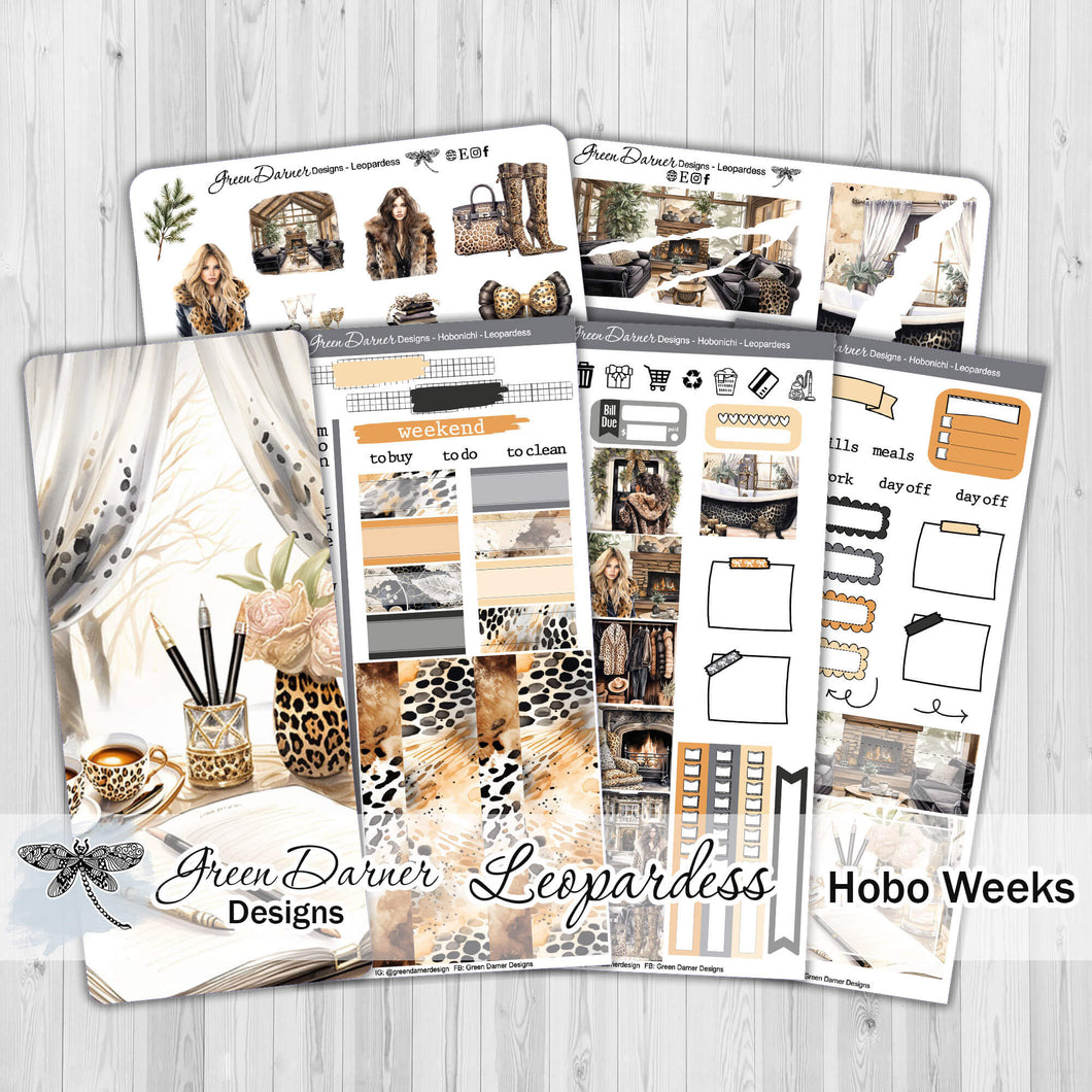 Leopardess - Hobonichi Weeks weekly sticker kit