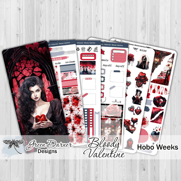 Load image into Gallery viewer, Bloody Valentine - Hobonichi Weeks weekly sticker kit
