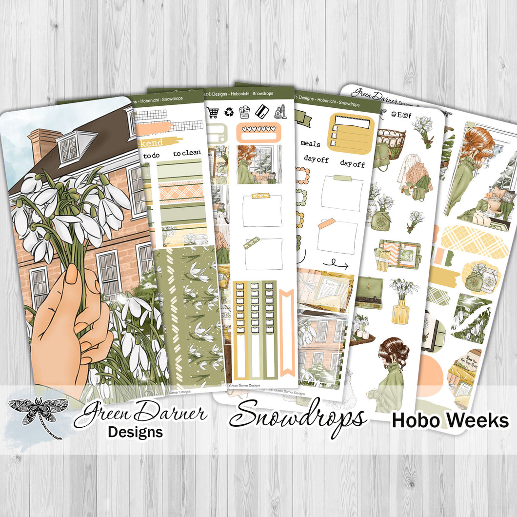 Snowdrops - Hobonichi Weeks sticker kit