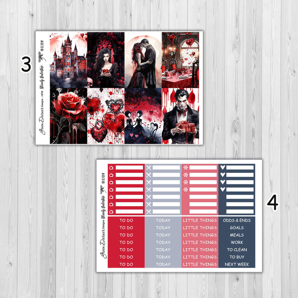 Load image into Gallery viewer, Bloody Valentine - Happy Planner weekly sticker kit
