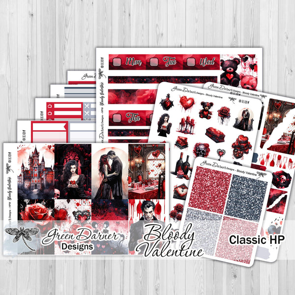 Load image into Gallery viewer, Bloody Valentine - Happy Planner weekly sticker kit
