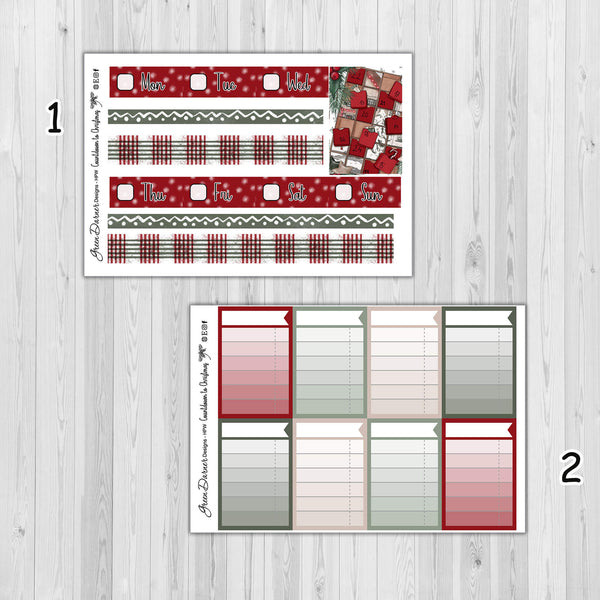 Load image into Gallery viewer, Countdown to Christmas - Happy Planner weekly sticker kit
