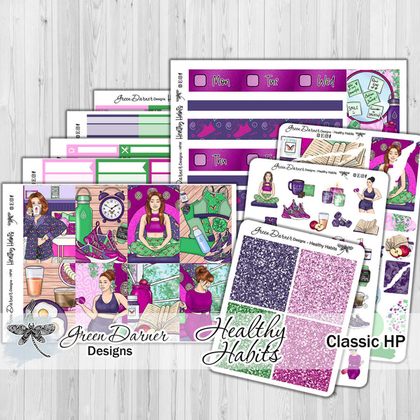 Load image into Gallery viewer, Healthy Habits - Happy Planner weekly sticker kit
