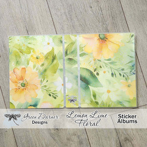 Lemon Lime Floral sticker storage albums