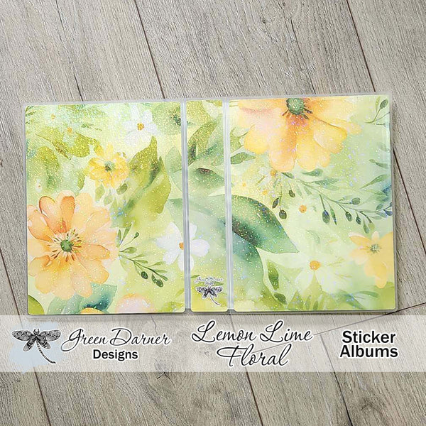 Load image into Gallery viewer, Lemon Lime Floral sticker storage albums
