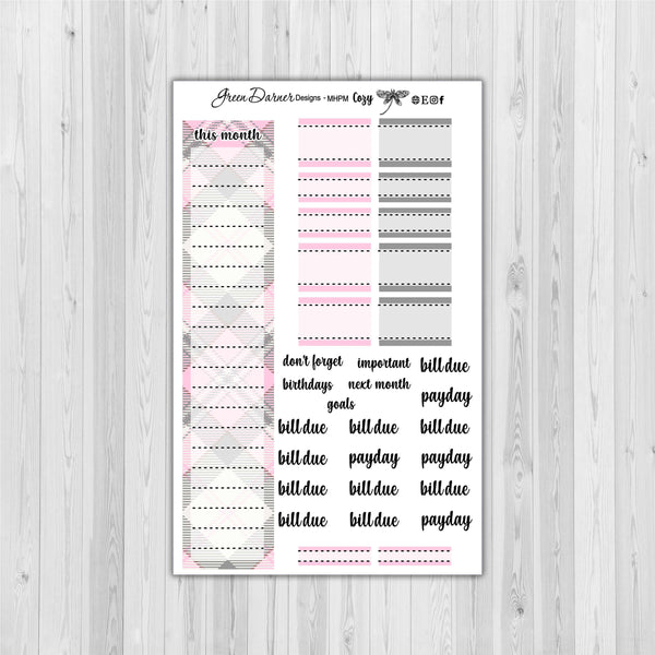 Load image into Gallery viewer, Mini Happy Planner Monthly - Cozy - plaid customizable monthly
