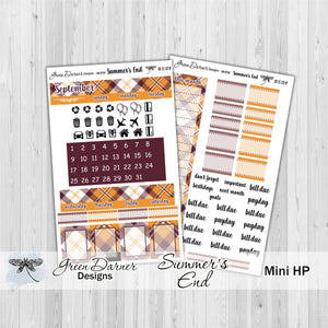 Mini Happy Planner Monthly - Summer's End - plaid customizable monthly