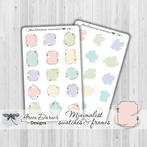 Swatches & Leaves - Minimalist planner stickers, journaling