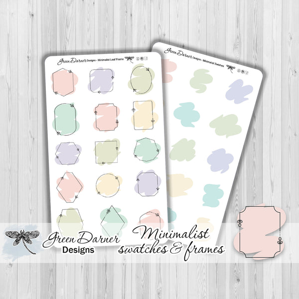 Load image into Gallery viewer, Swatches &amp; Leaves - Minimalist planner stickers, journaling
