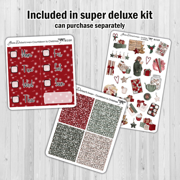 Load image into Gallery viewer, Countdown to Christmas - Big Happy Planner weekly sticker kit
