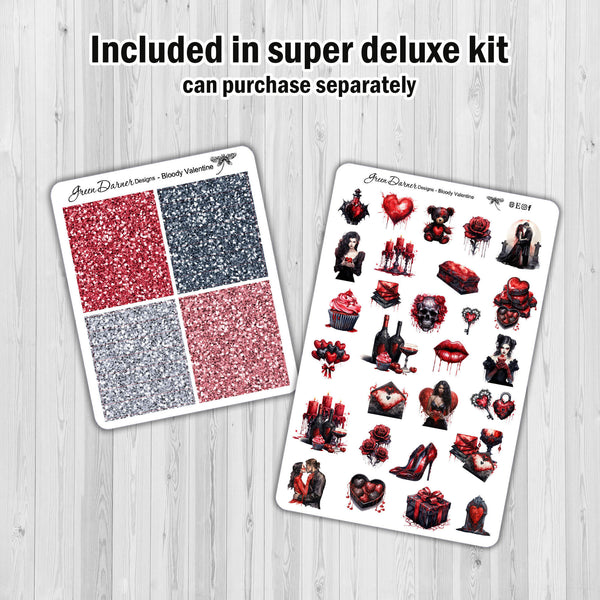 Load image into Gallery viewer, Bloody Valentine - standard vertical/Erin Condren weekly planner sticker kit
