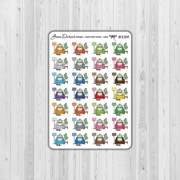 Load image into Gallery viewer, Drako the Dragon - Work from Home - Kawaii character sticker
