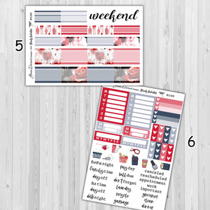 Bloody Valentine - standard vertical/Erin Condren weekly planner sticker kit