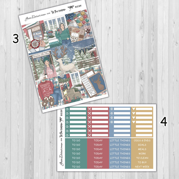 Load image into Gallery viewer, &#39;Tis the Season - standard vertical/Erin Condren weekly planner sticker kit

