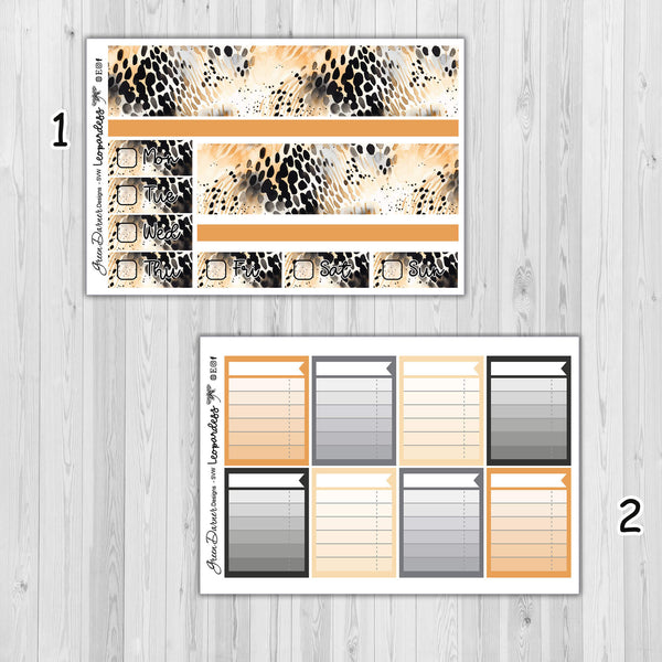 Load image into Gallery viewer, Leopardess - standard vertical/Erin Condren weekly planner sticker kit
