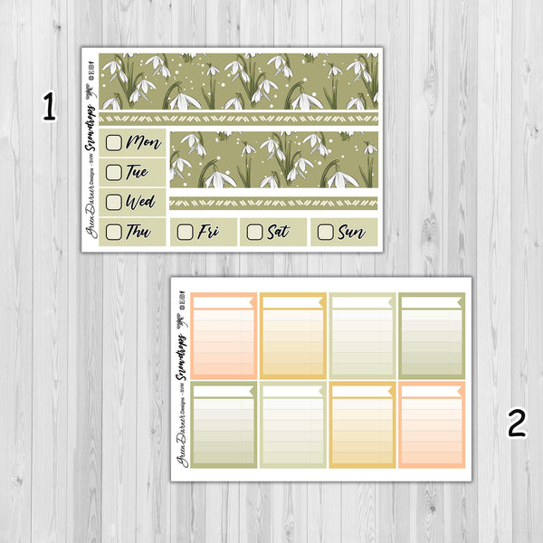 Load image into Gallery viewer, Snowdrops - Erin Condren weekly kit
