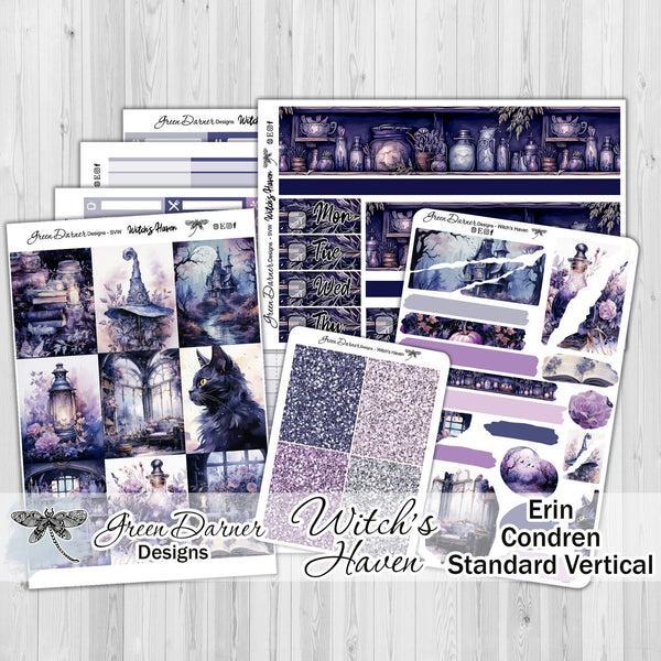 Load image into Gallery viewer, Witch&#39;s Haven - standard vertical/Erin Condren weekly sticker kit
