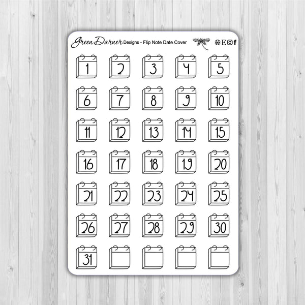 Load image into Gallery viewer, Flip Note - date cover calendar/planner stickers
