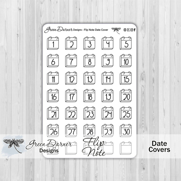 Load image into Gallery viewer, Flip Note - date cover calendar/planner stickers
