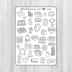 Games - family time icon planner stickers