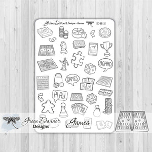 Games - family time icon planner stickers