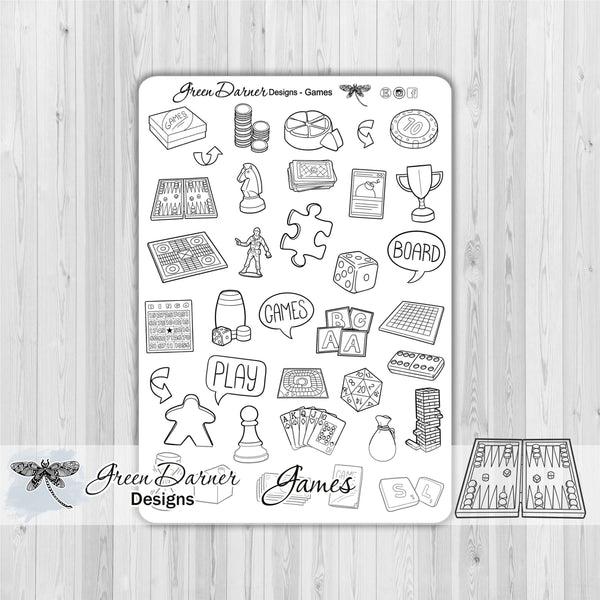 Load image into Gallery viewer, Games - family time icon planner stickers
