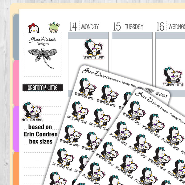 Load image into Gallery viewer, Pearl the Penguin - Grammy Time - Kawaii character sticker
