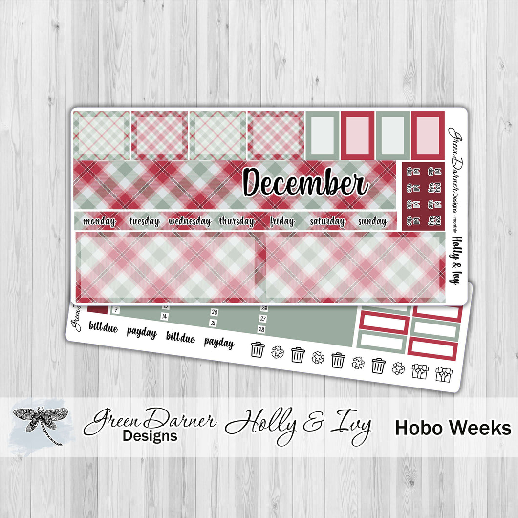Hobonichi Weeks - Holly & Ivy - plaid customizable monthly
