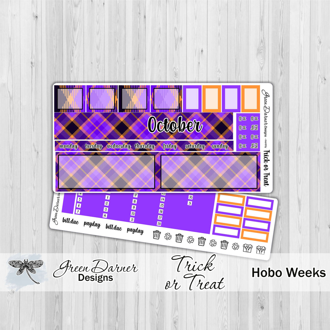 Hobonichi Weeks - Trick or Treat - plaid customizable monthly