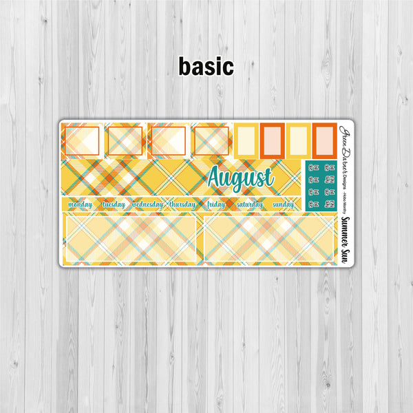 Load image into Gallery viewer, Hobonichi Weeks - Summer Sun - plaid customizable monthly
