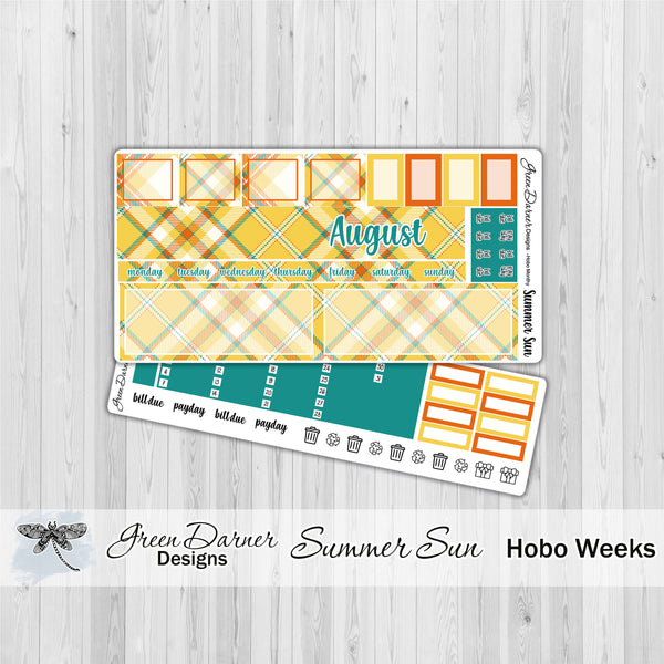 Load image into Gallery viewer, Hobonichi Weeks - Summer Sun - plaid customizable monthly
