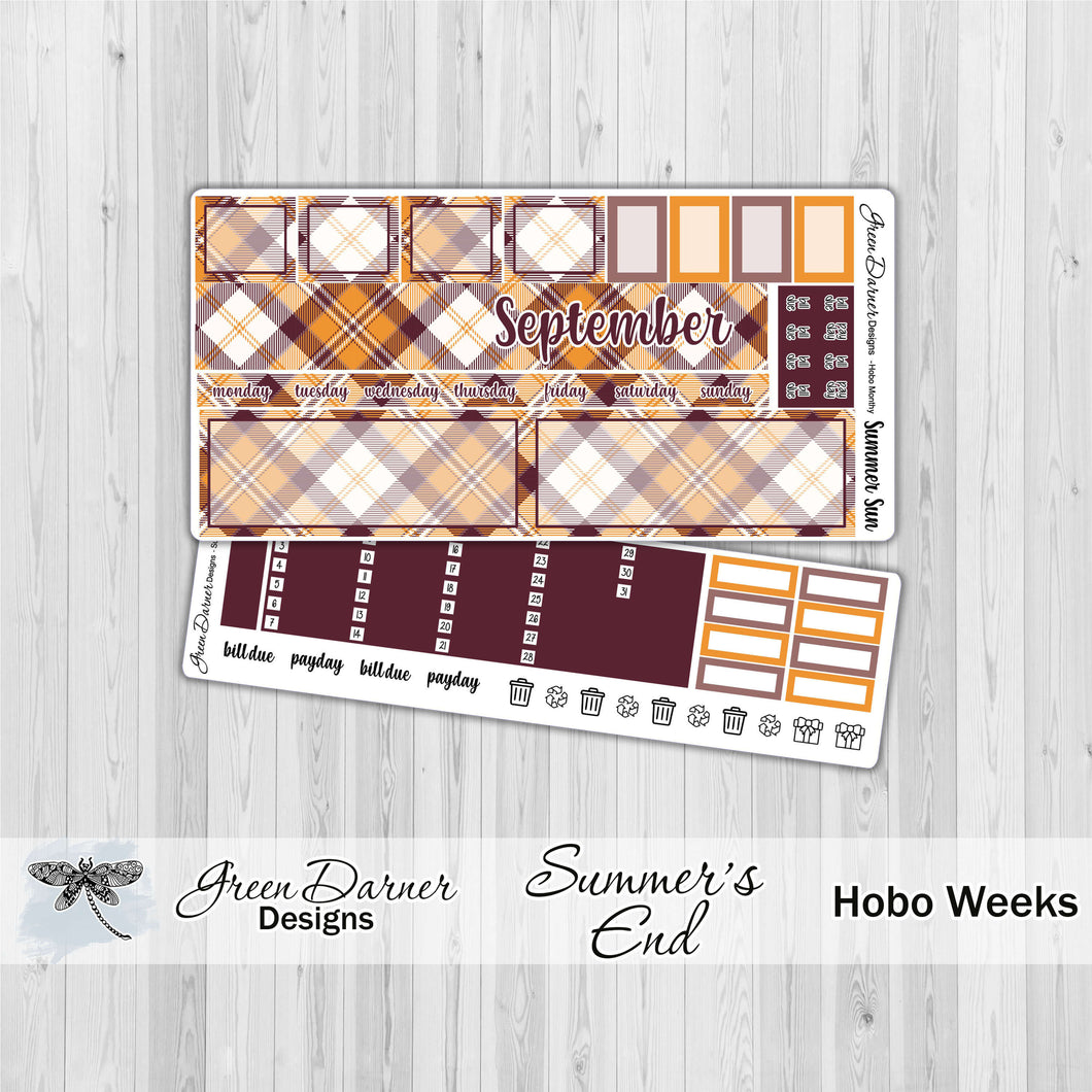 Hobonichi Weeks - Summer's End - plaid customizable monthly