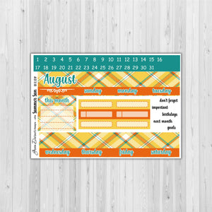 Happy Planner Monthly - Summer Sun - plaid customizable monthly